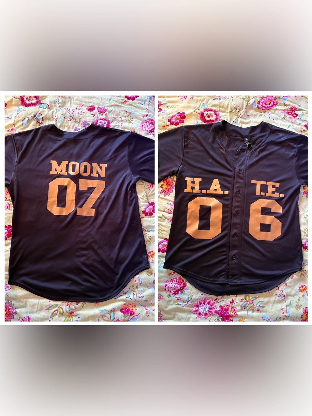 Young LA H.A.T.E. 06 Moon 07 black gold baseball jersey XL 29x24 See Pics 4 Cond